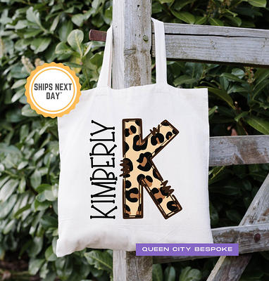 Monogrammed Leopard Tote Bag