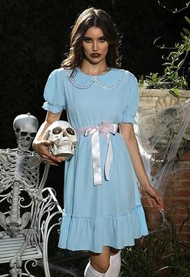 Spadehill Halloween Womens Knee Length Scary Peter Pan Collar Twin