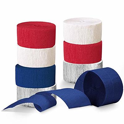 NICROLANDEE Patriotic Decorations - 8 Rolls Red White Blue Crepe