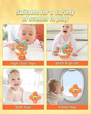 Suction Cup Spinner Toys - Baby Montessori Sensory Educational Learning Toy  - Infant Bath Travel Activities Fidget Toy - Toddler Newborn Gifts for 6 9