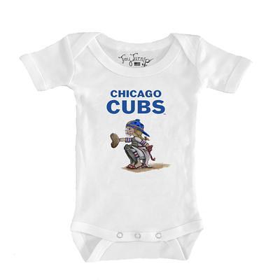 Infant Tiny Turnip White Chicago Cubs Heart Mom T-Shirt
