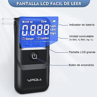 Breathalyzer, Professional Alcohol Tester with 15 Mouthpieces, Portable  Breath Alcohol Tester with Blue Backlight LCD Screen for Personal and  Professional Use 