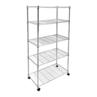 Basics 3-Shelf Narrow Adjustable, Heavy Duty Storage Shelving Unit  on 4'' Wheel Casters, Metal Organizer Wire Rack, Chrome, 23.2L x 13.4W x  32.75H - Yahoo Shopping