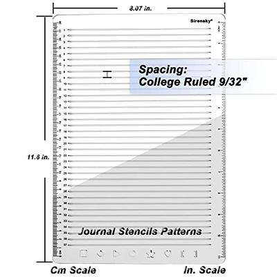 2 Pcs Straight Line Stencil 28 cm Scale Calligraphy Template for Journaling Envelope Lettering Guide Template Stencil, Clear