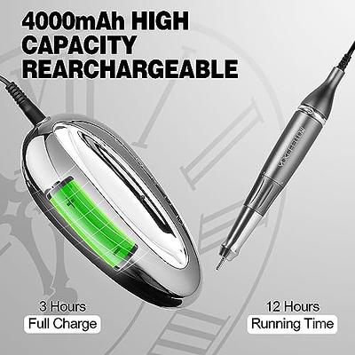 YOKE FELLOW Acrylic Nail Drill 40000rpm Portable Nail Drill with HD LCD  Display Professional E File Machine for Home and Salon Use Grey Gray