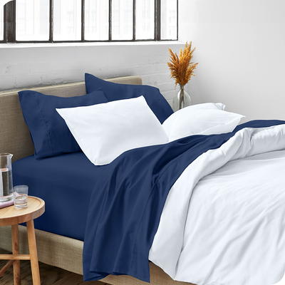 Bare Home Dark Blue Microfiber Sheet Set, Wrinkle Resistant, Deep