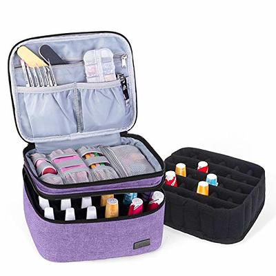 Nail Polish Carrying Case - Holds 30 Bottles (15ml - 0.5 fl.oz)Portable Organizer  Bag, Double-layer Organizer for Nail Polish and Manicure Set 