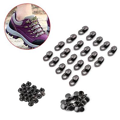 50 Pieces Shoe Boot Lace Hooks, Loop Ring with Rivets, Shoe Boot