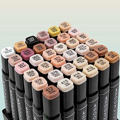 Shuttle Art 15 Colors Grey Tones Dual Tip Art Marker, Permanent Marker Pens Double Ended with Fine Bullet and Chisel Point Tips