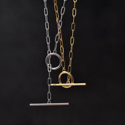 TEEK - 18k Gold Plated T Bar Chunky Heart Necklace