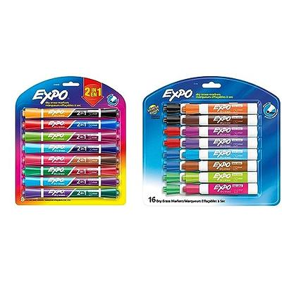 EXPO Dry Erase Markers, 2-in-1 Dual Ended Markers, Chisel Tip, Assorted  Colors, 8 Count & Low Odor Dry Erase Markers, Chisel Tip, Assorted Colors,  16 Pack - Yahoo Shopping