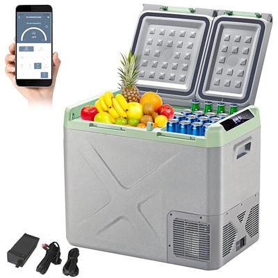 Alpicool T50 Dual Temperature Control Portable Car Refrigerator 53 Quart  Compact Fridge Mini Freezer-12/24V DC and 110-240V AC