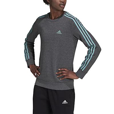 adidas Women's Essentials 3-Stripes Fleece Sweatshirt, Dark Grey Heather/Mint  Ton, X-Small - Yahoo Shopping