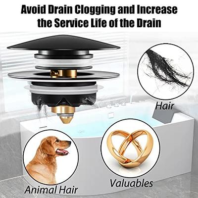 Flix Filter Sink Stopper Shower Drain Hair Catcher Popup Chrome