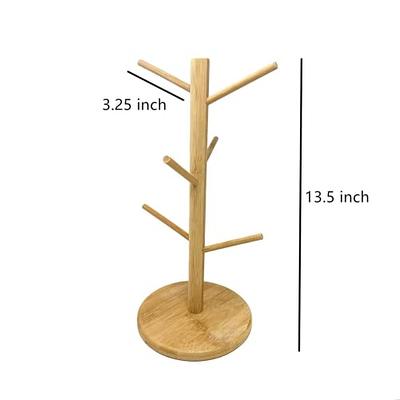 Mug Holder Tree, Coffee Mug Holder, Countertop Mug Tree , Coffee Cup  Holders for Counter Stand, Bamboo Mug Rack & Tea Cup Organizer, Bamboo  Coffee Counter Bar Accessory with 6 Hooks 