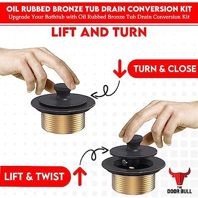 Lift and Turn Conversion Kit Bathtub Drain Assembly, All Brass Tub Drain  Stopper with Universal Fine/Coarse Thread, Trim Set with Single Hole  Overflow Faceplate - Oil Rubbed Bronze - Yahoo Shopping