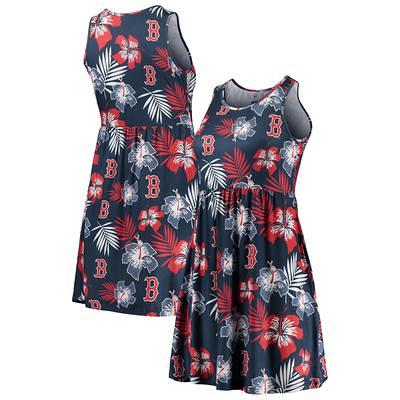 Women's WEAR by Erin Andrews Navy Boston Red Sox Racerback Tank Midi Dress