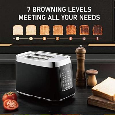  Touch Screen Toaster 2 Slice, KETIAN Bagel English Muffins Toast  Pastry Waffles Grain Sweet Bread Toaster, Extra Wide Slots Single Slot  Toasting Automatic Lifting, 1400w: Home & Kitchen