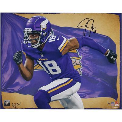 Justin Jefferson Minnesota Vikings Signed Autograph Custom Jersey Pink W  Grey # JSA Rookie Signature COA