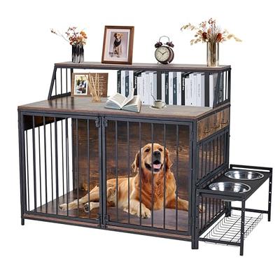 Dreamania Corner Dog Crate Furniture with Storage, 51.3 Upgraded