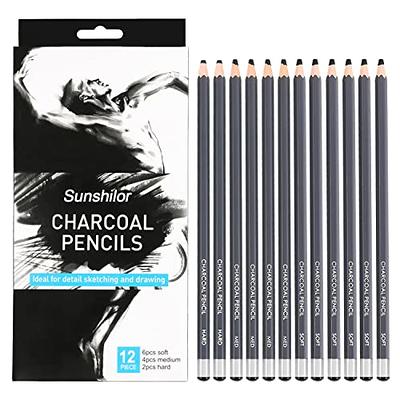 EXCEART 3pcs Carbon Pencil Painting Pencil Drawing Charcoal Pencils White  Charcoal Pencils Blending Pencils Sketch Painting Supplies Art Drawing