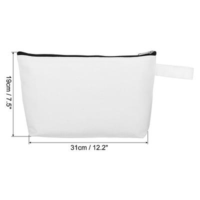 10.2 x 5.5 Canvas Makeup Bags with Strap, 10 Pcs Cosmetic Toiletry Pouch,  Blue
