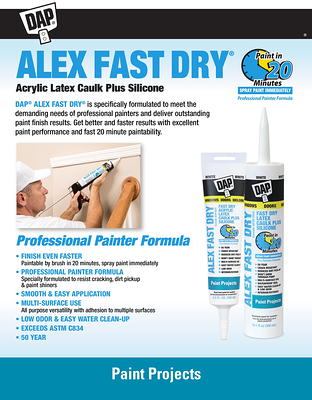 DAP Alex Fast Dry 10.1-oz White Paintable Latex Caulk in the Caulk  department at