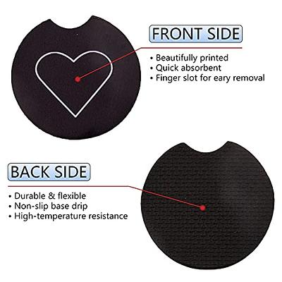 Jupswan Car Coaster for Cupholder,2 Pack Heart Aesthetic Car