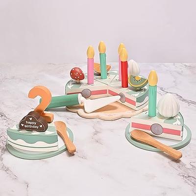 MONT PLEASANT Wooden Birthday Cake Toy for Toddler, Pretend Play Toy Wooden  Food Set for Kids Play Kitchen Accessories, Fake Cake Tea Party Set Toddler  Cutting Food Set Wooden Toy - Yahoo