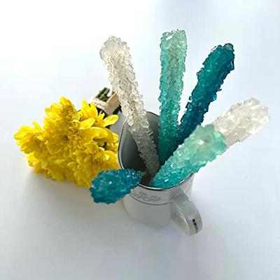 Light Blue Rock Candy on a Stick: Individually Wrapped Crystal