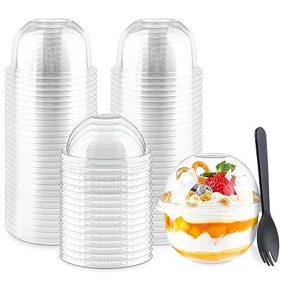 Zezzxu 50 Pack 16 oz Plastic Dessert Cups with Dome Lids (No Hole) and  Sporks, Disposable Yogurt Parfait Cups for Fruits, Ice Creams, Pudding and  Cakes - Yahoo Shopping