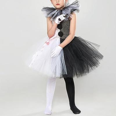 Tempura Kids Girl Halloween Clown Costume Set Tulle Dress Knife Socks  Gloves Hairpin Sets for Party Cosplay (Black White, XL) - Yahoo Shopping