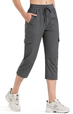 Soothfeel Women's Cargo Capris Pants with 6 Pockets Lightweight Quick Dry  Travel Hiking Summer Pants for Women Casual Black X-Large