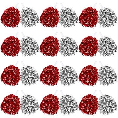 VAIPI 48 PCS Pompoms Cheerleader Pom Poms Kit with Handle Metallic Foil  Squad Team Spirited Fun Cheer Pom Poms Bulk for Kids Adults Dance Game  Party Sports Cheer Green & White 