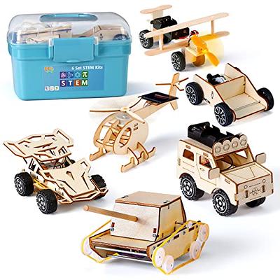 Solar Wooden Race Model Car Kit - STEM Projects for Kids ages 8-12 - D