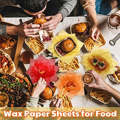 50 Pcs Oilproof Food Paper Baking Paper Parchment Candy Wrapper Hamburger  Wax Paper, E