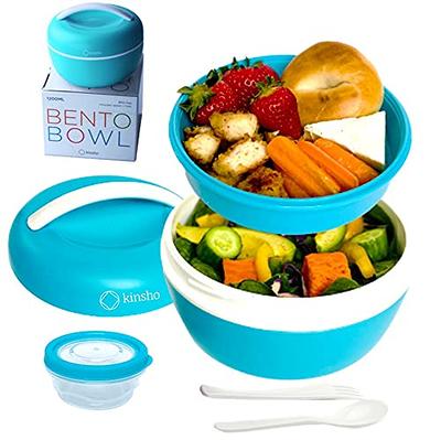 Salad Container Bento Bowl for Lunch, Lunch-Box To-Go Containers for Adults  Kids, Meal Prep Kit with Lid Fits Big Salads for Women, Teens