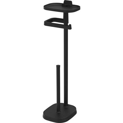 Acehoom Bathroom Freestanding Toilet Paper Holder Stand with RESERVER in Matte Black