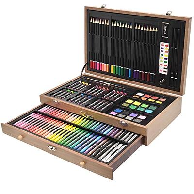 145 Piece Deluxe Art Set with 2 x 50 Sheet Drawing Pad, Art Supplies Wooden  Art Box, Drawing Painting Kit with Crayons, Oil Pastels, Colored Pencils,  Creative Gift Box for Adults Artist Beginners