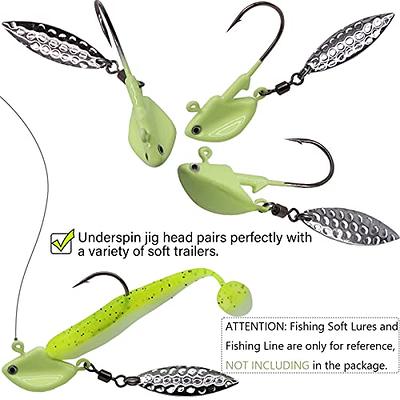 Dovesun Fishing Jig Heads Underspin Jig Heads with Willow Blade