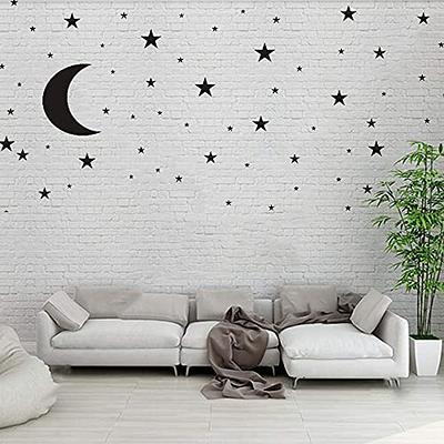 Moon and Stars Wall Decal Vinyl Sticker, Removable Children Kids