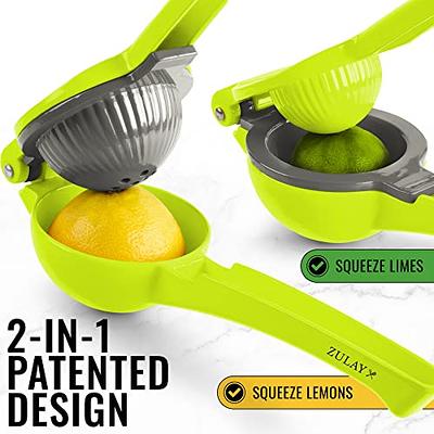 Zulay Professional Citrus Juicer - Manual Citrus Press and Orange Squeezer + 2 in 1 Metal Lemon Squeezer Complete Set