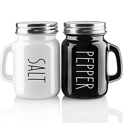 White Debossed Salt and Pepper Shaker Set