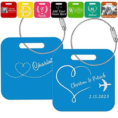 Custom Luggage Tag Personalized Engraved Acrylic Luggage Tags for Suitcases  Laser Etched Travel Bag Name Tags for Luggage with Wire Loop,2x2 - Yahoo  Shopping