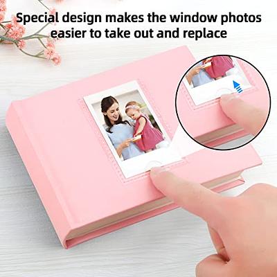 64 Pockets Mini Photo Album with Writing Space, Front Window, Polaroid  Photo Albums 3 Inch for Fujifilm Instax Mini 90 