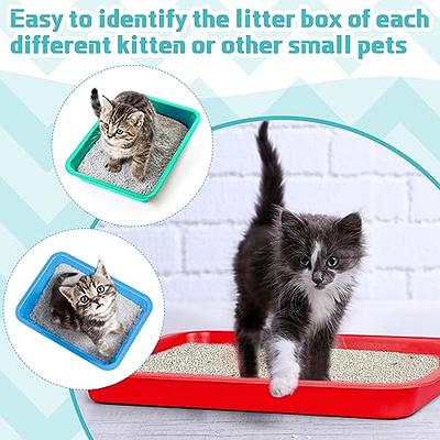 10 Pieces Small Litter Box for Kittens Bunny Litter Box,Open Cat Litter Box  Kitten Litter Pan, Small Pet Kitty Guinea Pig Litter Box Waterproof Travel