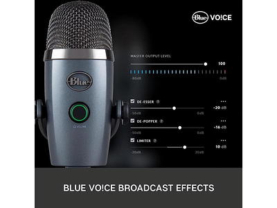 Blue Yeti USB Microphone for PC, Mac, Gaming, Recording, Streaming,  Podcasting, Studio and Computer Condenser Mic with Blue VO!CE effects, 4  Pickup