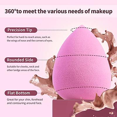 BEAKEY 2 Pcs Makeup Sponge Set, Latex Free Pink Beauty Sponge