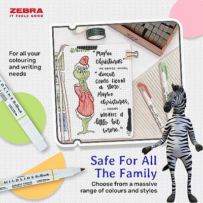  Zebra Pen Mildliner Brush Marker, Double Ended Brush and Fine  Tip Pen, Assorted Soft Colors, 10 Pack : Office Products