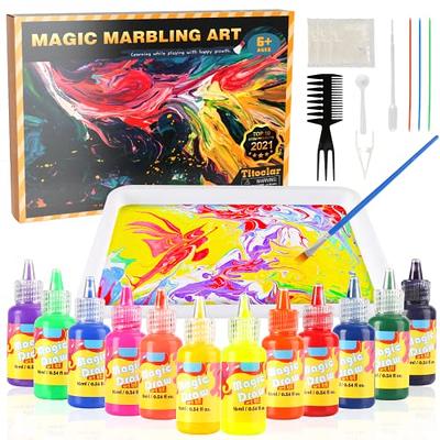 Christmas Birthday Gifts for Kids: Water Marbling Paint Art Kit for Kids  Toys Arts and Crafts Supplies for Kids Ages 5 6 7 8 9 10 Year Old Girls  Boys